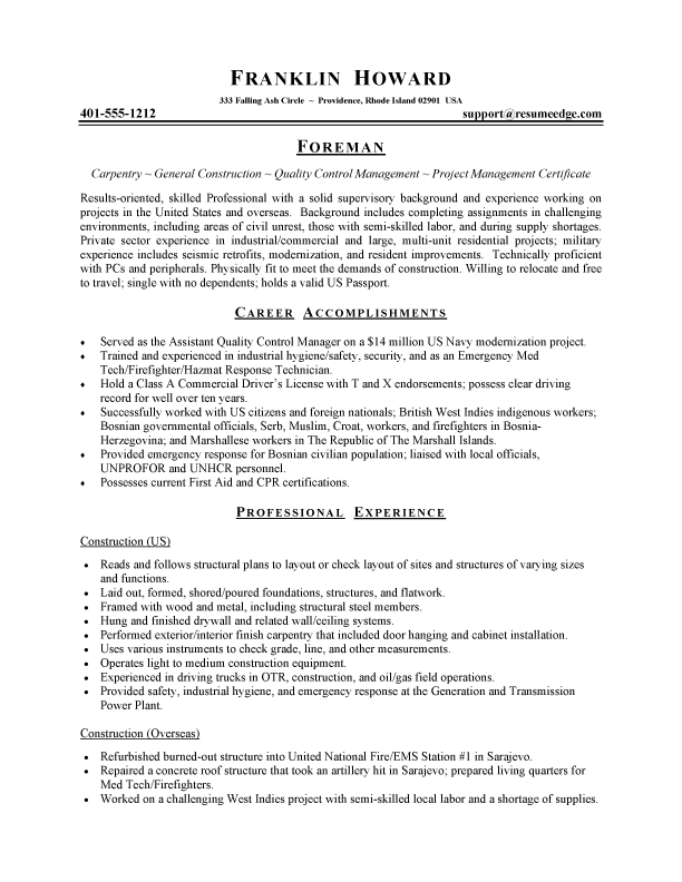 Small company owner resume